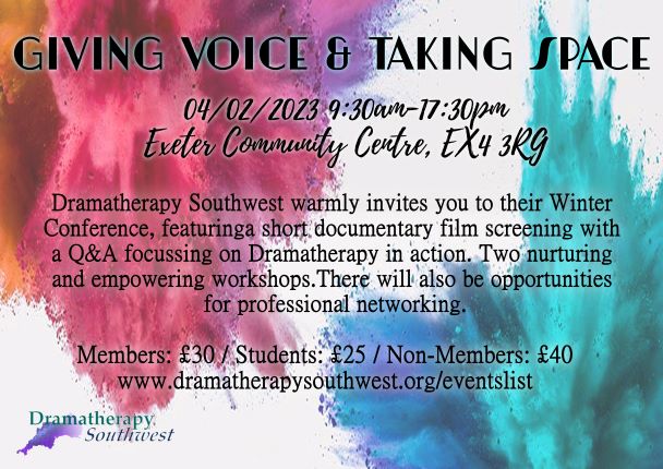 Dramatherapy Southwest 2023 Conference and AGM